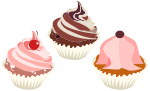 Three Delicious Cupcakes